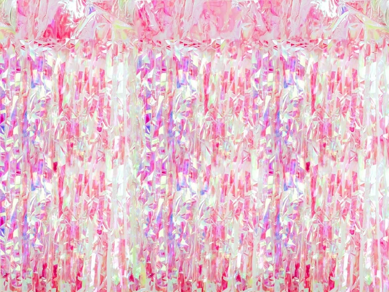 Roze Deurgordijn Metallic Folie 2m