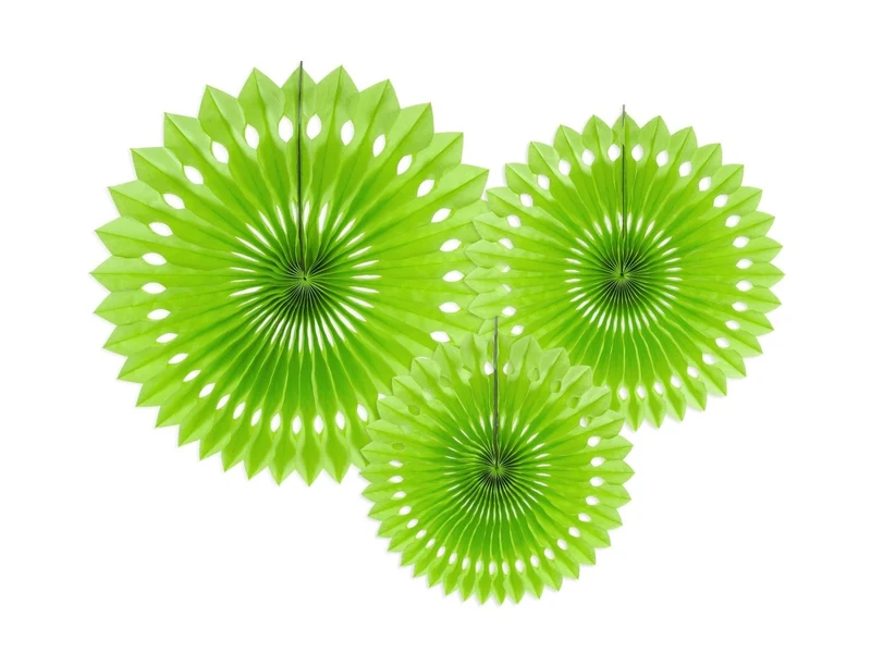 Lichtgroene Papieren Waaiers 20cm 3st