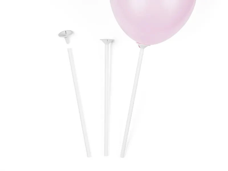 Witte Ballonstokjes 30cm 100st