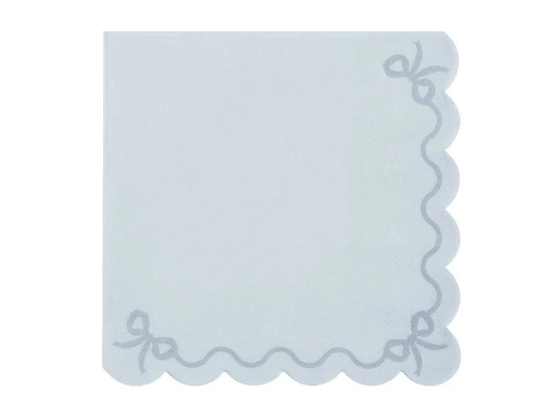 Lichtblauwe Servetten Strik 16,5cm