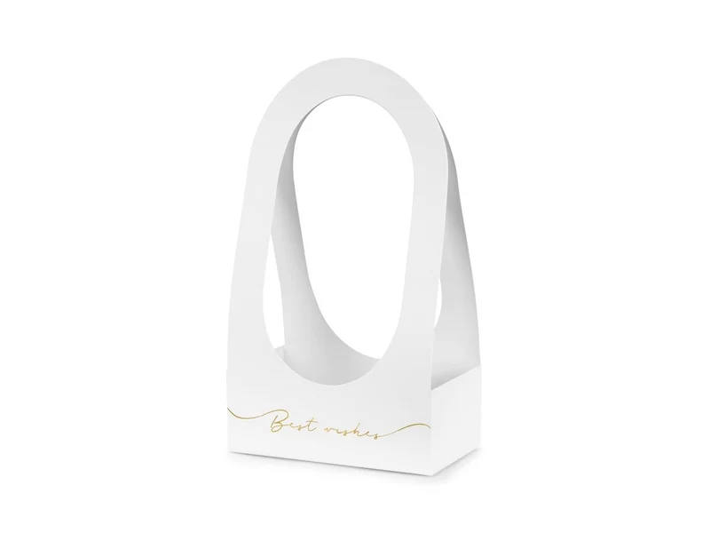Witte Uitdeelbox Bloemenbak Best Wishes 38cm
