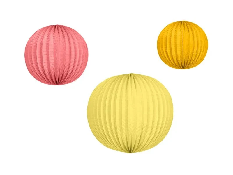 Gekleurde Lampionnen Papier 3st