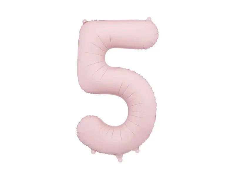 5 Jaar Cijfer Ballon Lichtroze Leeg 86cm