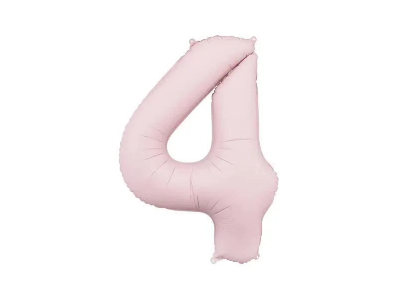 4 Jaar Cijfer Ballon Lichtroze Leeg 86cm