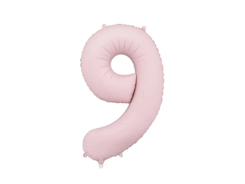 9 Jaar Cijfer Ballon Lichtroze Leeg 86cm