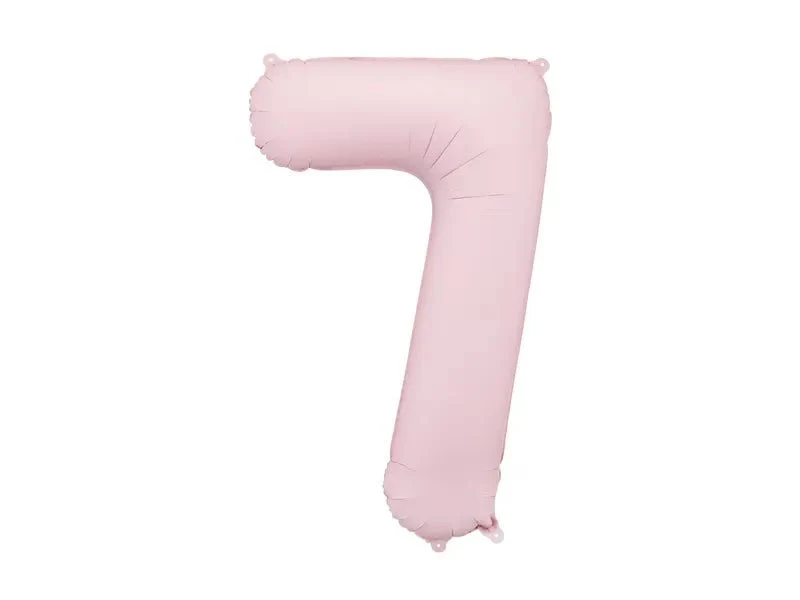 7 Jaar Cijfer Ballon Lichtroze Leeg 86cm