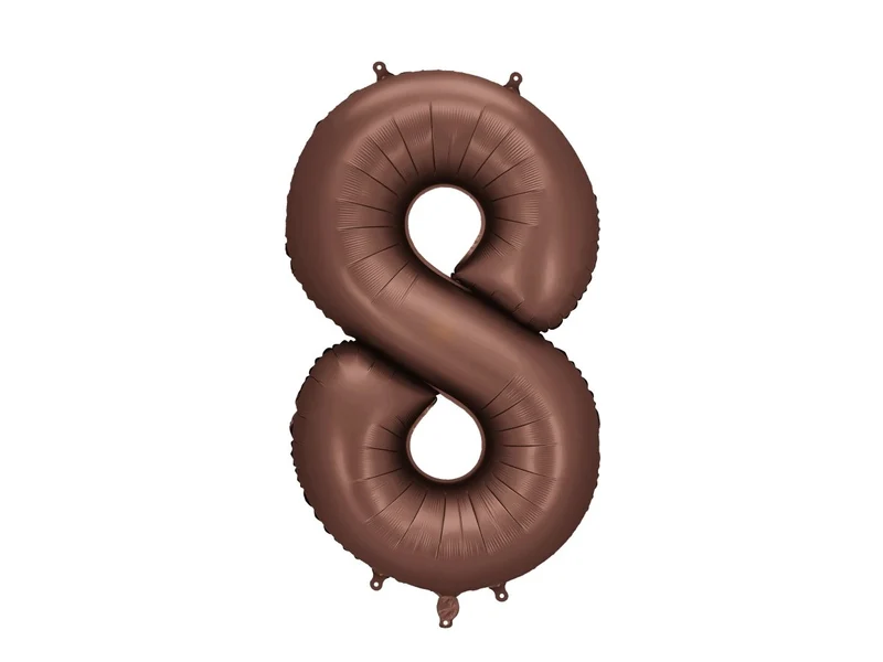 8 Jaar Cijfer Ballon Bruin Leeg 86cm
