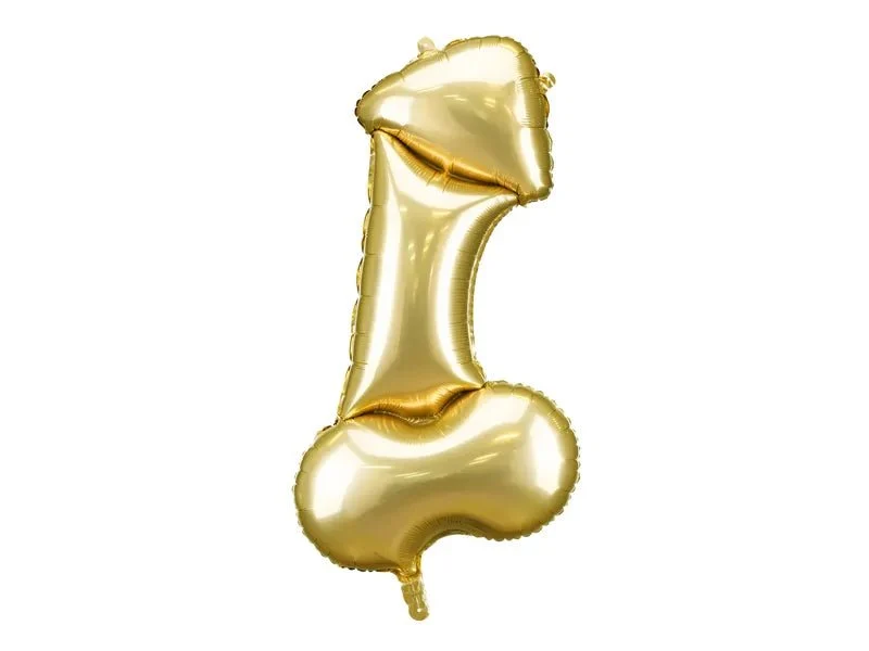 Penis Helium Ballon Goud Leeg 55cm