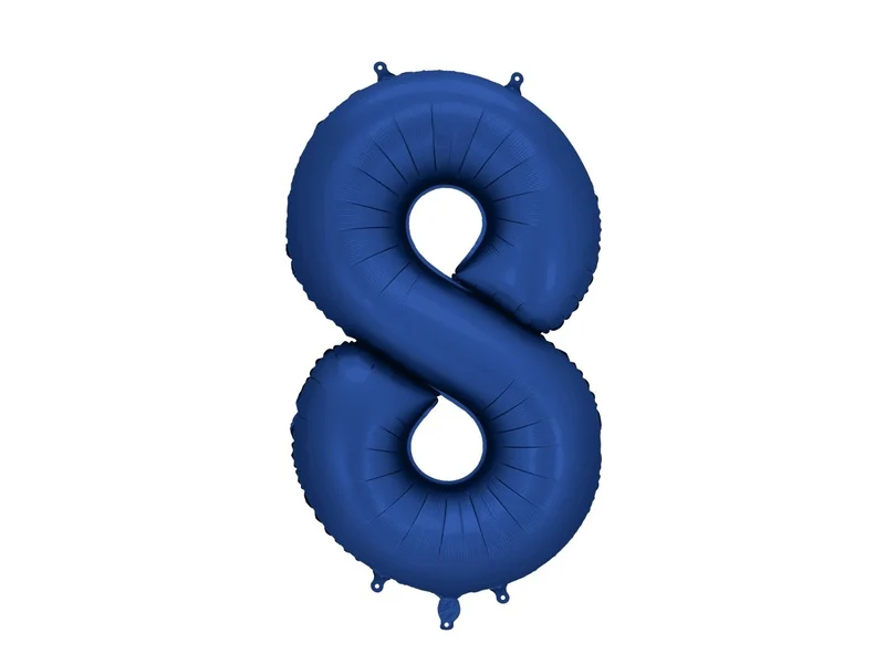 8 Jaar Cijfer Ballon Blauw Satijn Folie Leeg 86cm