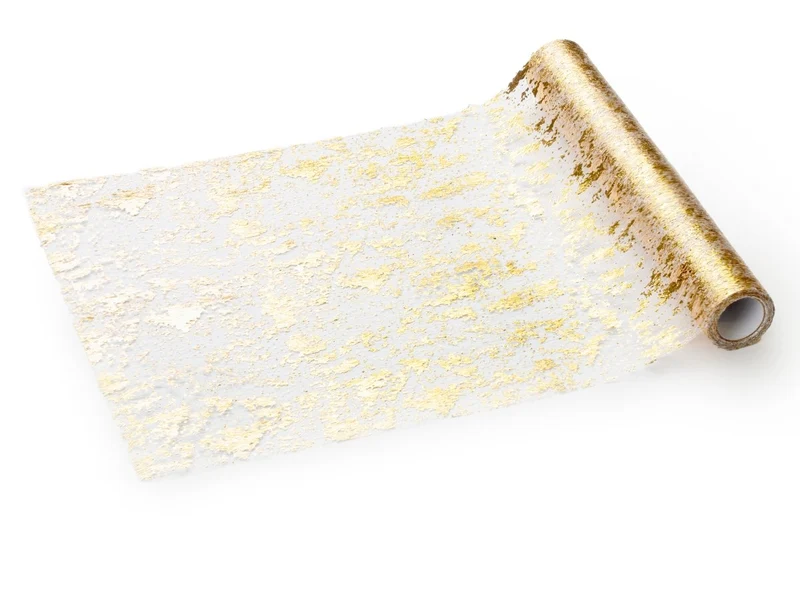 Gouden Tafelloper Tule Doorzichtig 9m