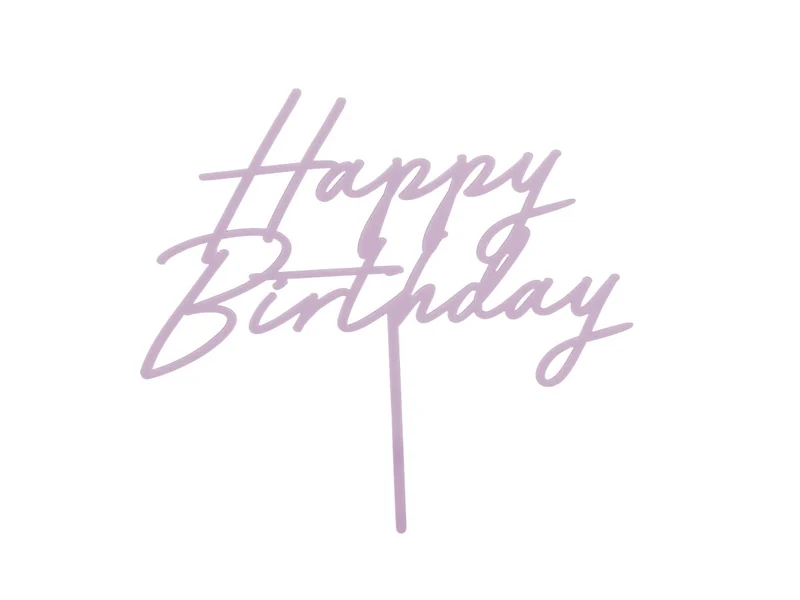 Happy Birthday Taarttopper Paars 16,5cm