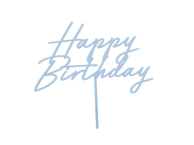 Happy Birthday Taarttopper Blauw 16,5cm