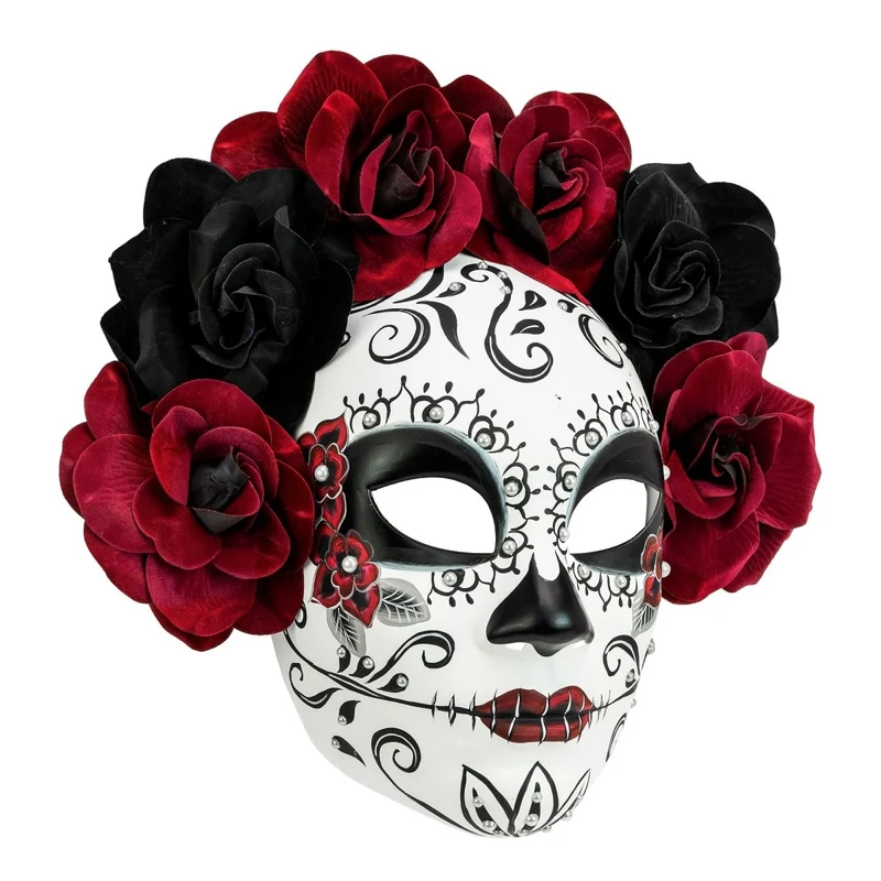 Dia De Los Muertos Masker Met Rozen