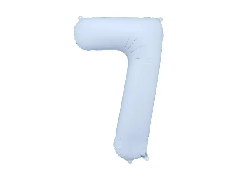 7 Jaar Cijfer Ballon Lichtblauw Mat Leeg 86cm