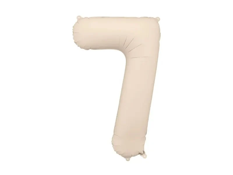 7 Jaar Cijfer Ballon Beige Mat Leeg 86cm