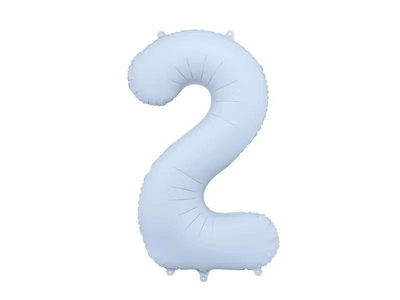2 Jaar Cijfer Ballon Lichtblauw Mat Leeg 86cm