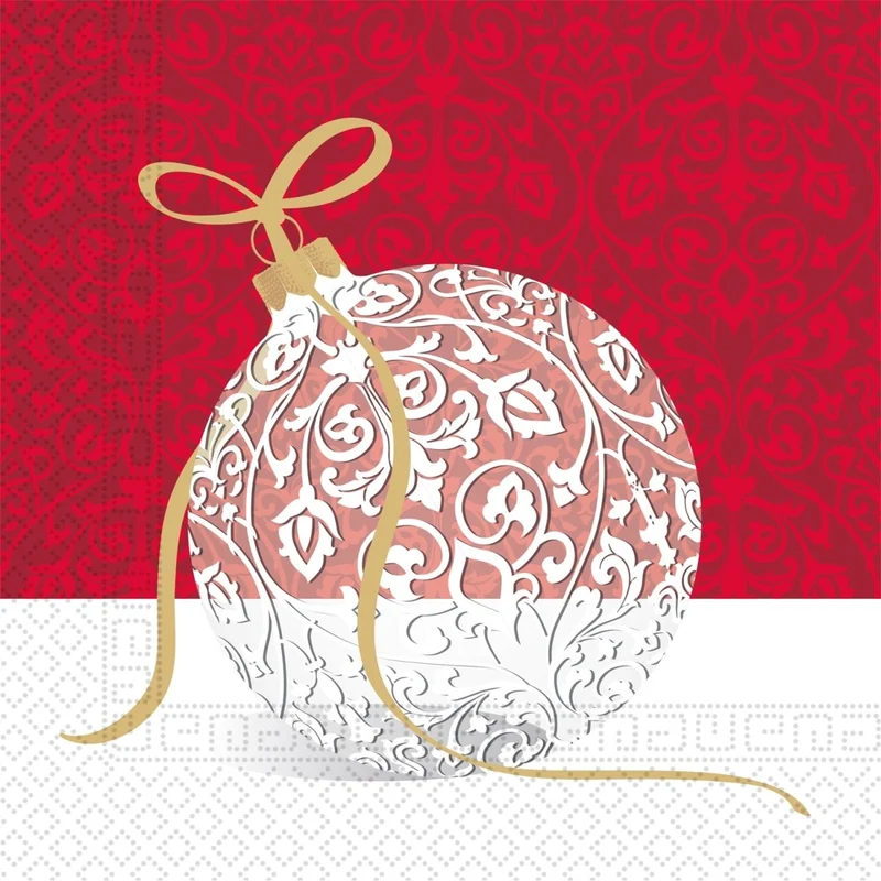 Kerst Servetten Kerstbal 33cm 20st