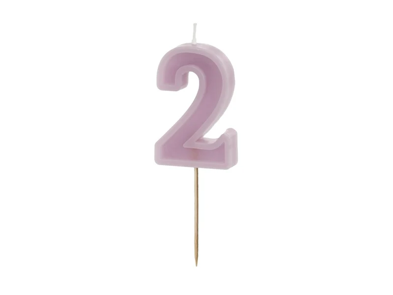 2 Jaar Kaars Paars 10cm