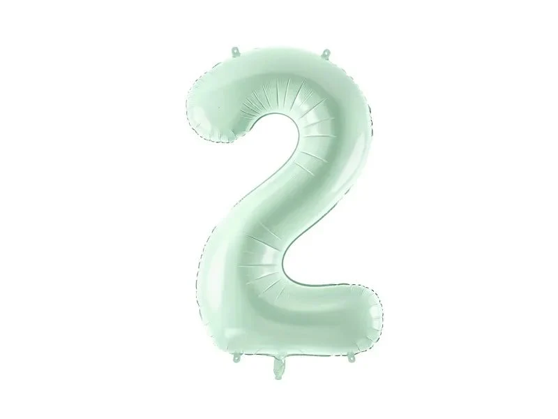 2 Jaar Cijfer Ballon Mintgroen 72cm
