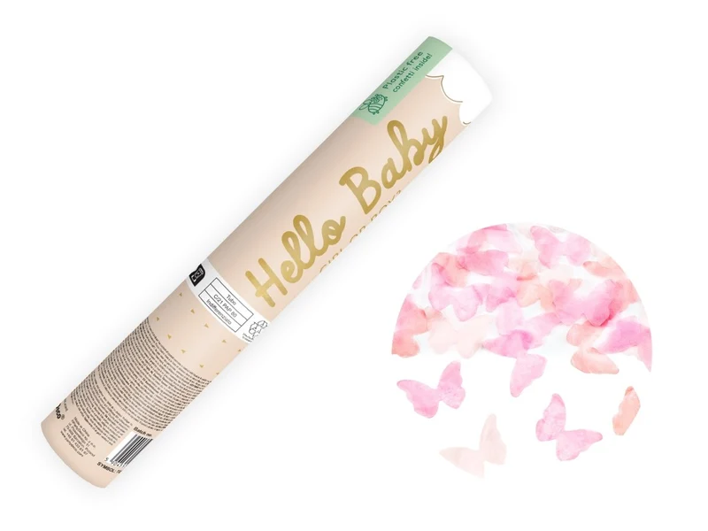 Vlinder Confetti Kanon Roze 20cm