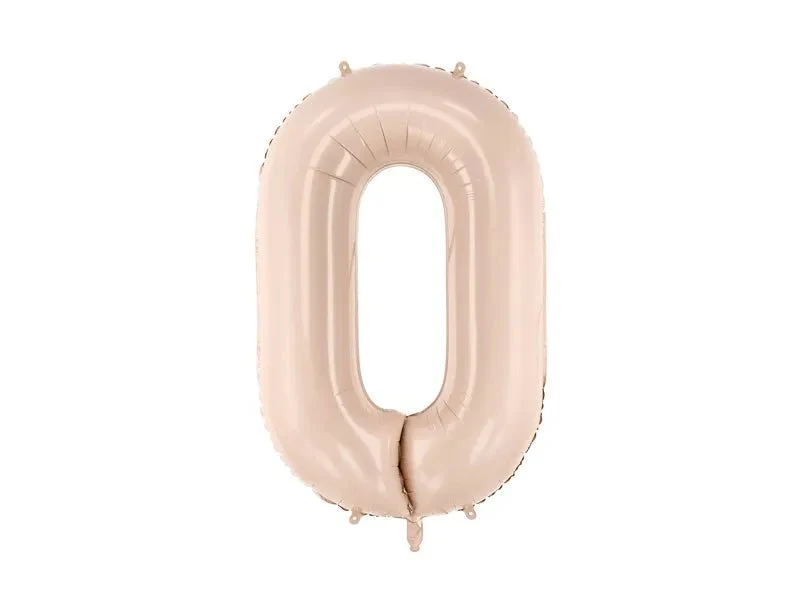 0 Jaar Cijfer Ballon Beige 72cm