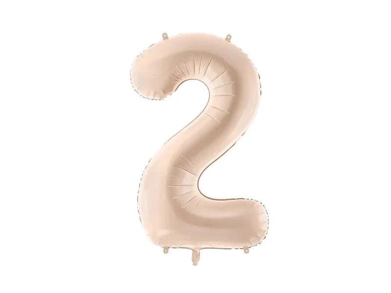 2 Jaar Cijfer Ballon Beige 72cm