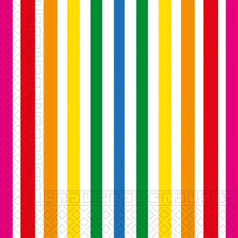 Gekleurde Servetten Regenboog 33cm 20st