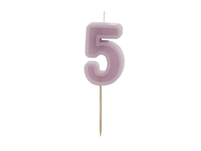 5 Jaar Kaars Paars 10cm