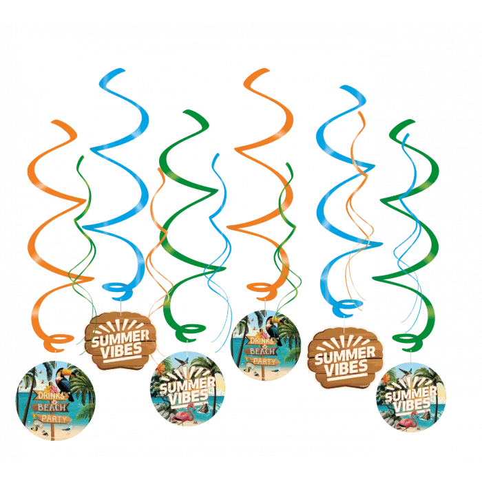 Gekleurde Hangdecoratie Summer Vibes 70cm 6st