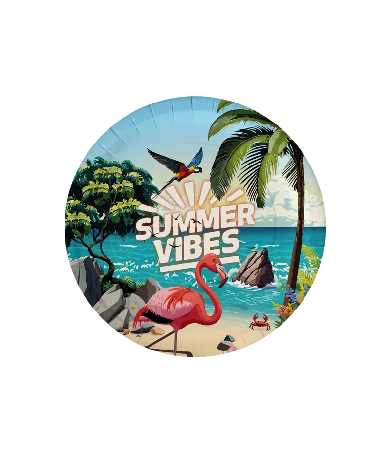 Gekleurde Borden Summer Vibes 22,8cm 8st