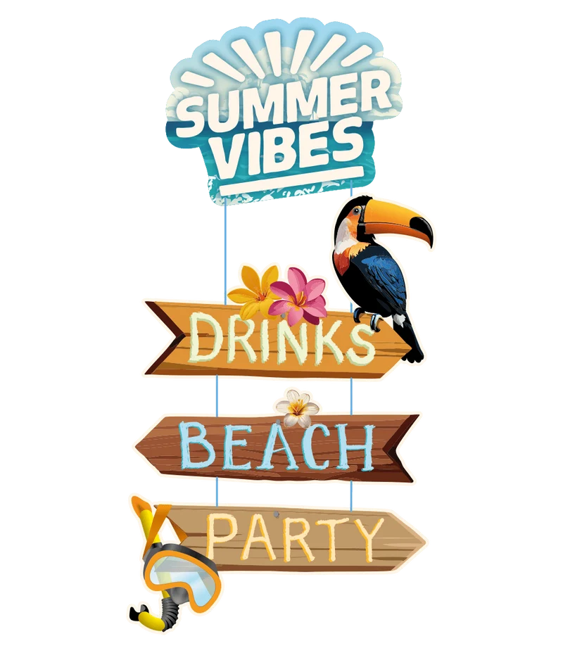 Gekleurde Deurbord Summer Vibes 60cm