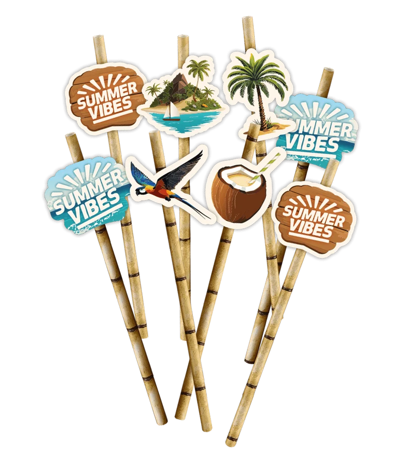 Gekleurde Rietjes Summer Vibes 8st