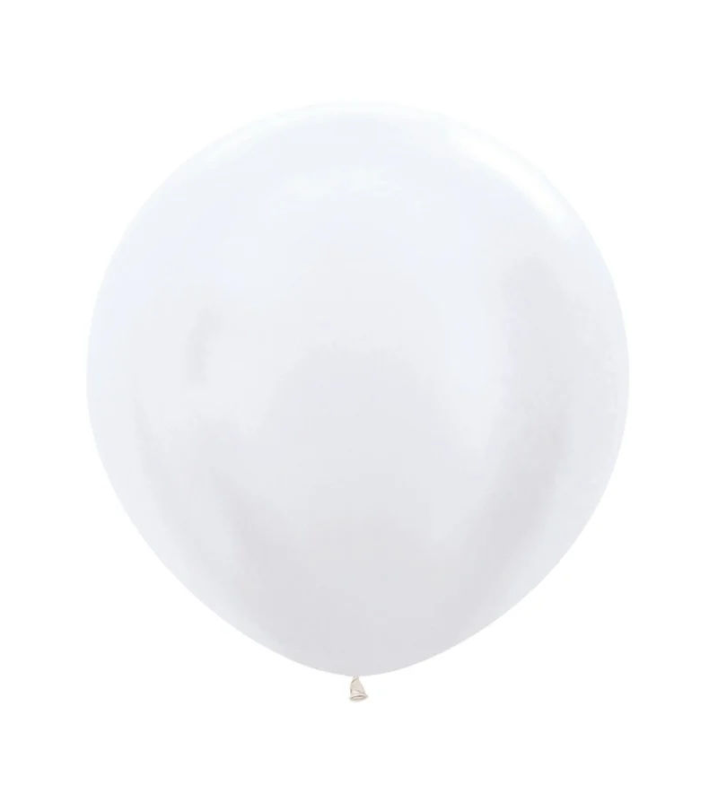 Witte Ballonnen Pearl 61cm 3st
