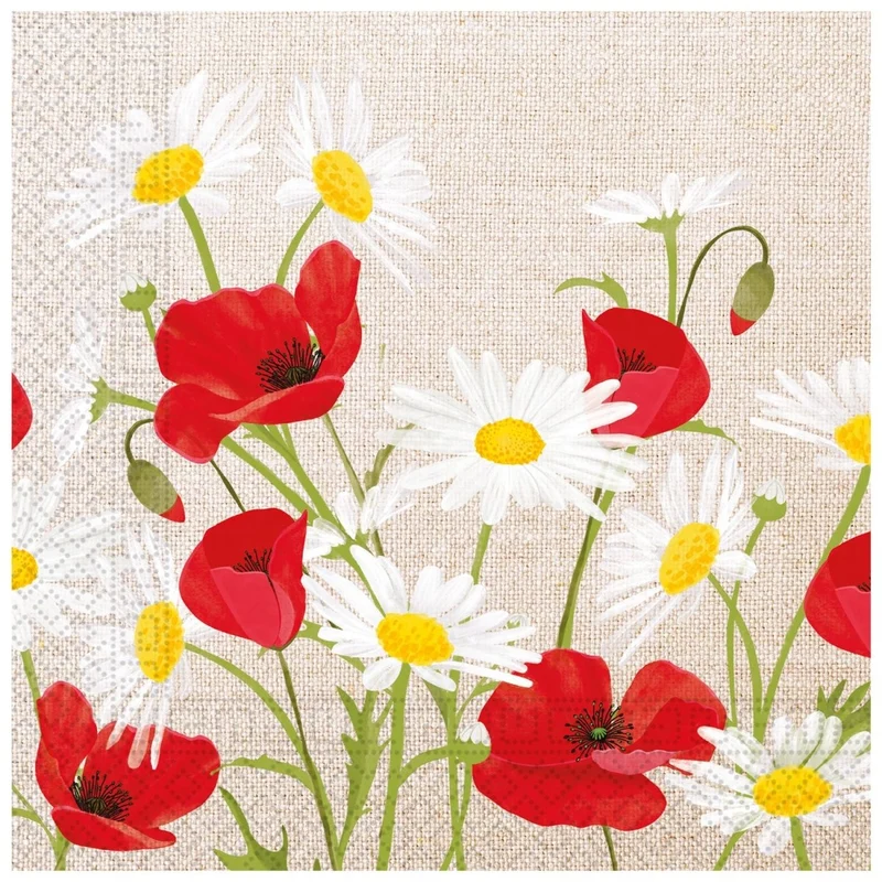 Bloemen Servetten Madeliefjes 33cm 20st