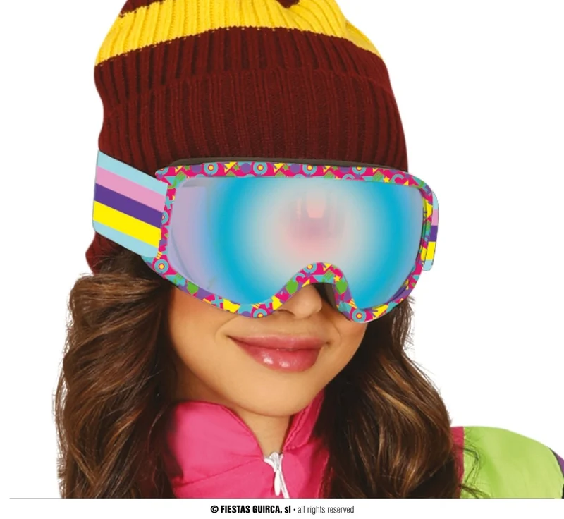 Neon 80S Skibril Blauw Paars