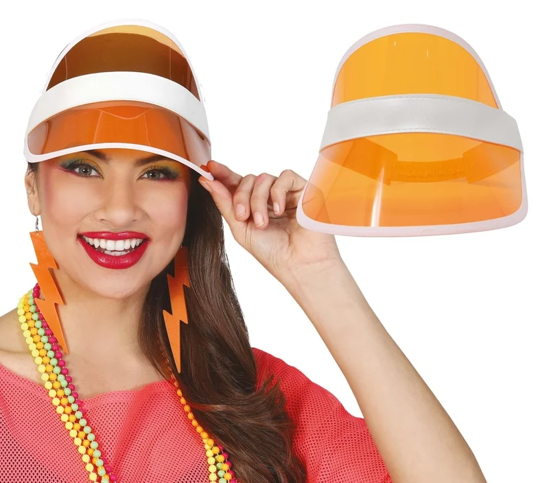 Neon 80S Zonneklep Oranje 25cm
