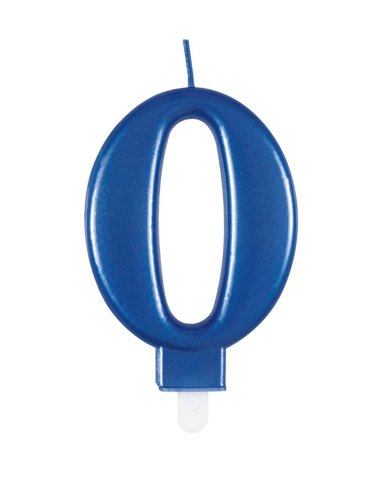 0 Jaar Kaars Blauw 12cm