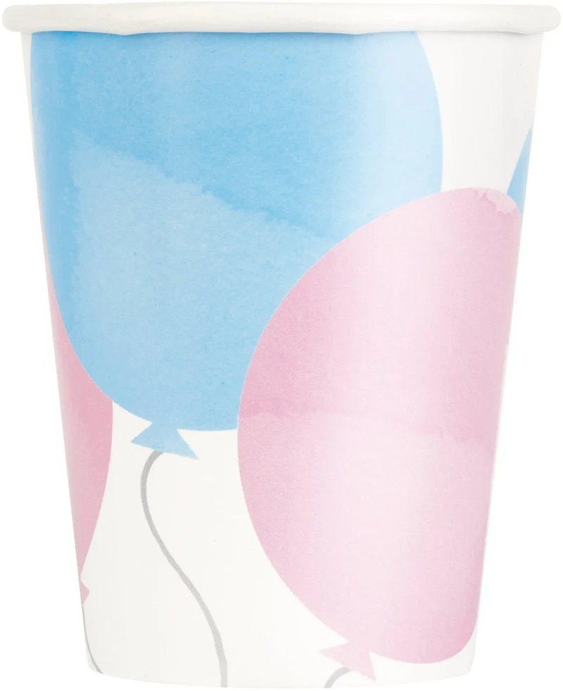 Gender Reveal Bekers Papier 266ml 8st