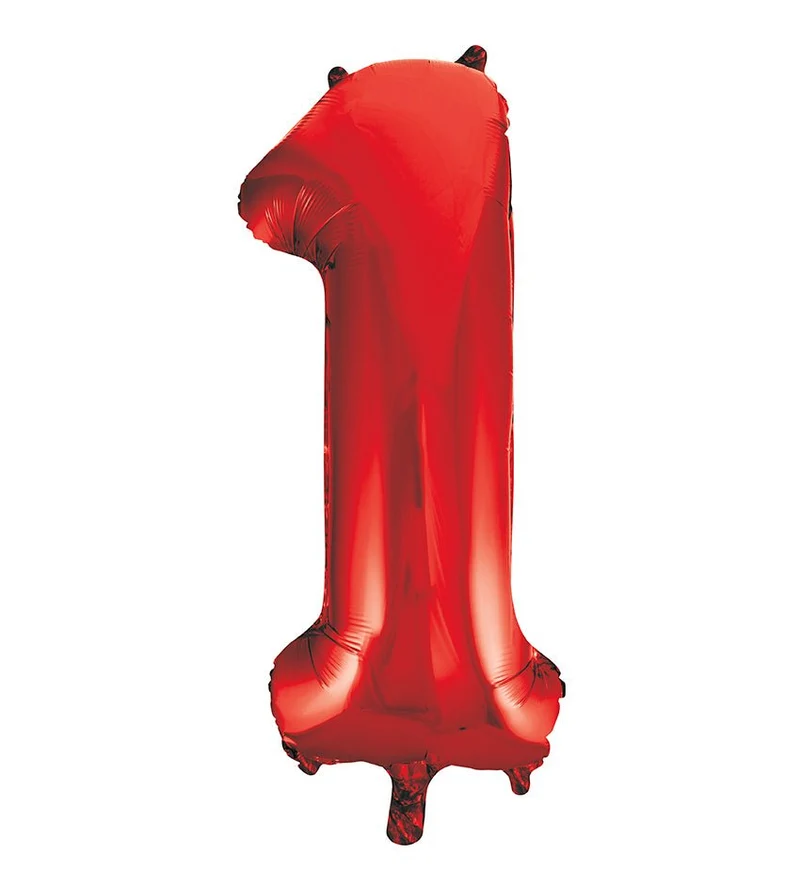 1 Jaar Cijfer Ballon Rood Leeg 86cm