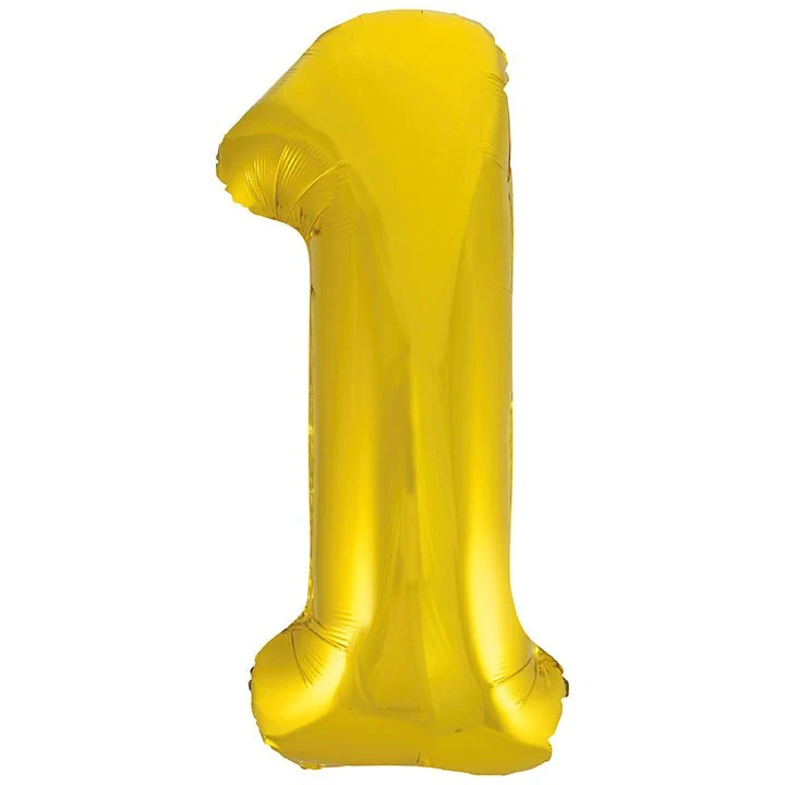 1 Jaar Cijfer Ballon Goud Leeg 86cm