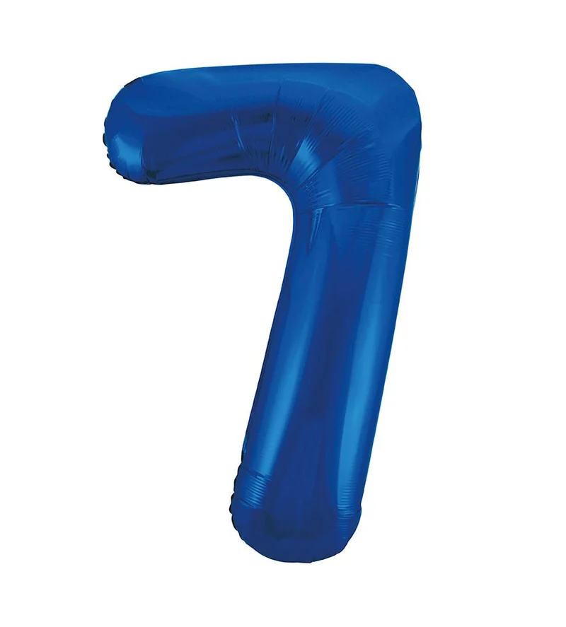 7 Jaar Cijfer Ballon Blauw Leeg 86cm