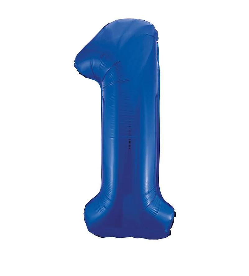 1 Jaar Cijfer Ballon Blauw Leeg 86cm
