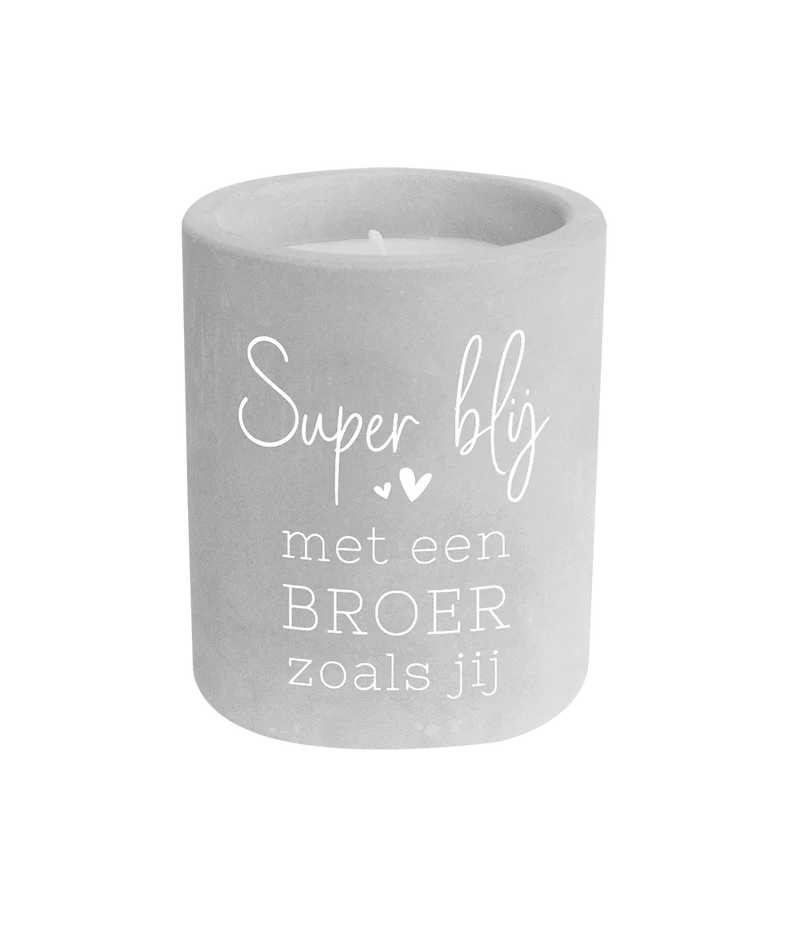Grijze Cement Kaars Broer 8cm