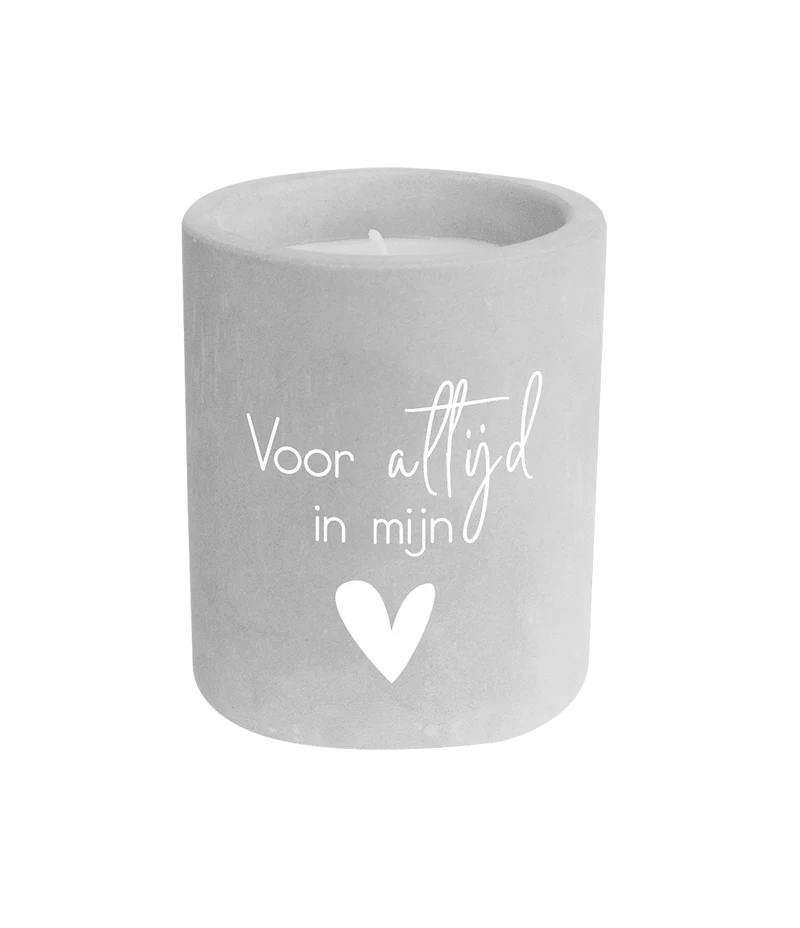 Grijze Cement Kaars Voor Altijd 8cm