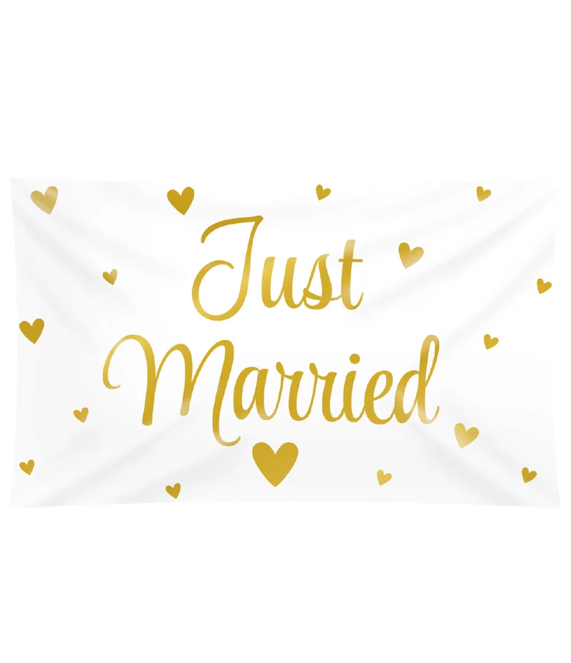 Bruiloft Vlag Just Married Xxl 1,5m