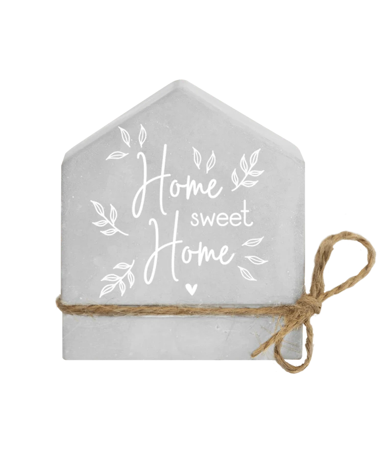 Grijze Cement Huisje Home Sweet Home 8cm