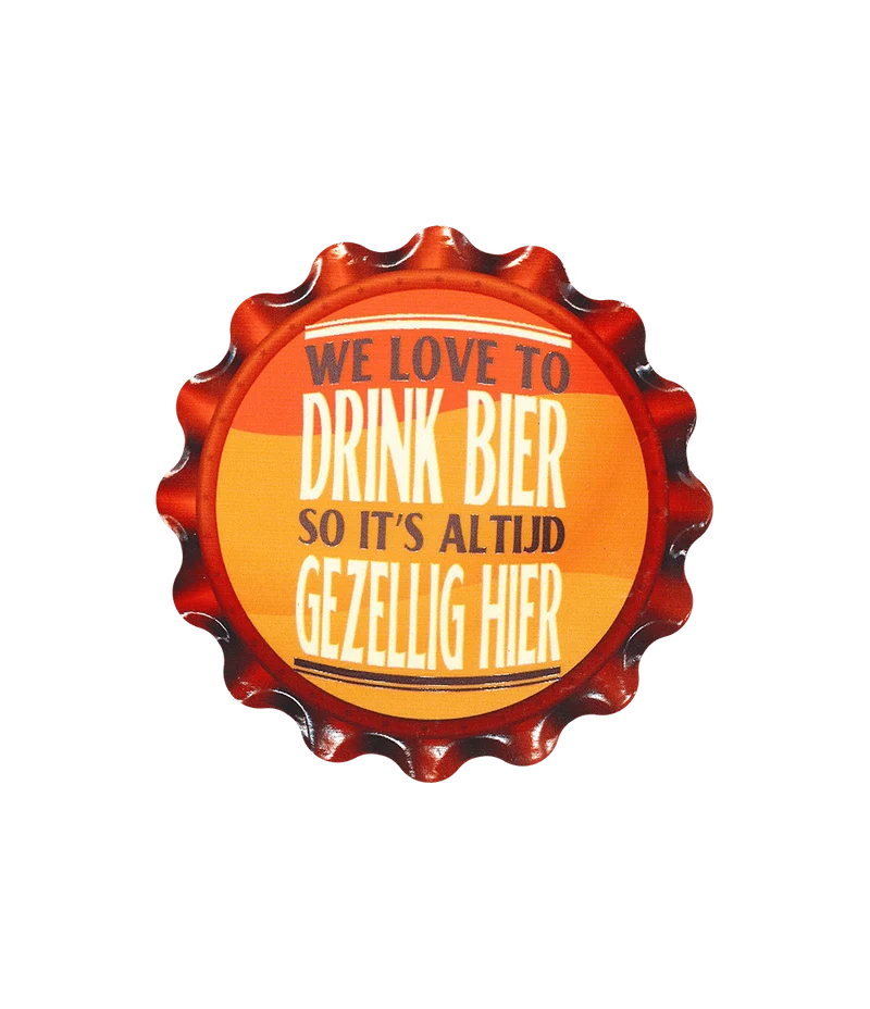 Geel Rode Onderzetters We Love To Drink Beer 11cm