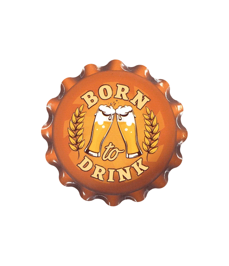 Oranje Onderzetters Born To Drink 11cm
