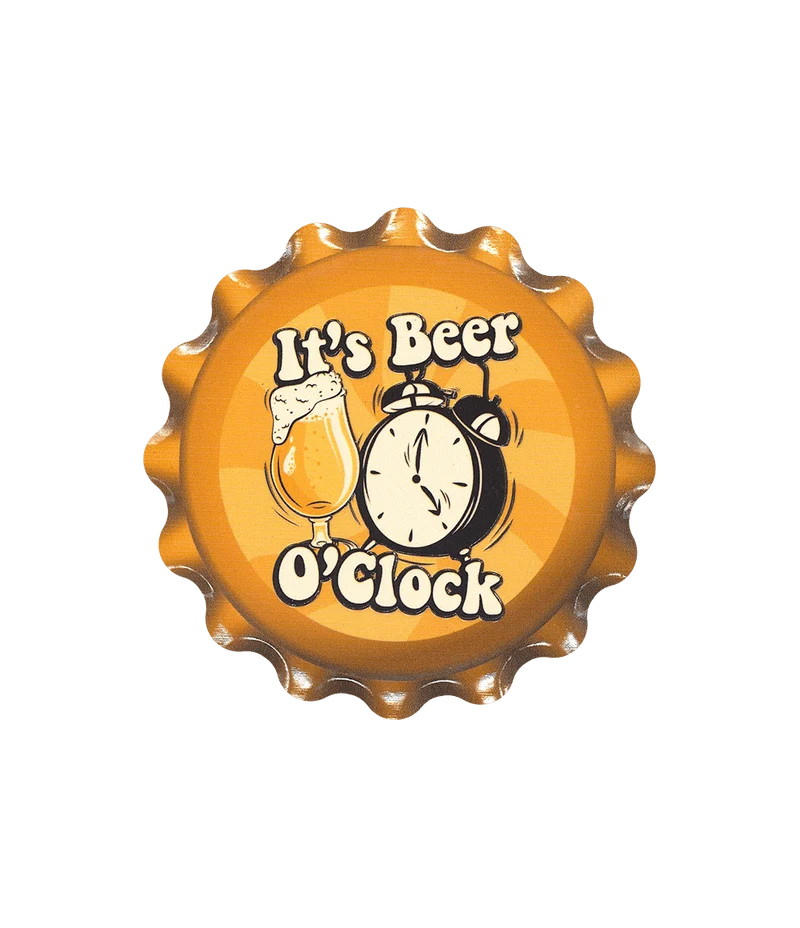 Oranje Onderzetters Beer O'Clock 11cm