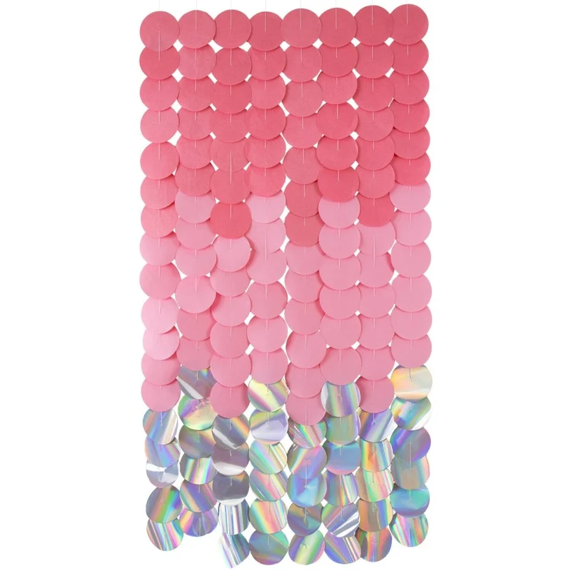 Roze Deurgordijn Zilver 1,7m